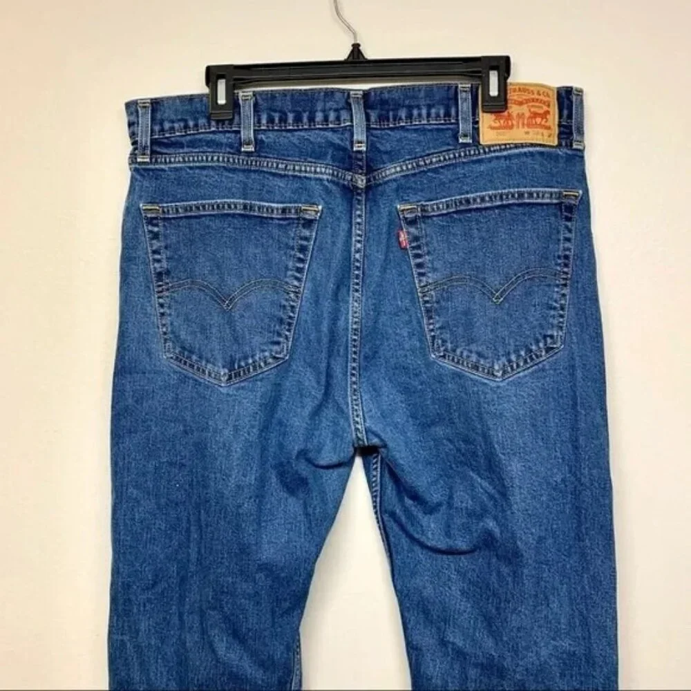 Levis 505 Jeans Mens 38x32 Regular Straight Medium Wash Blue Denim‎ Casual